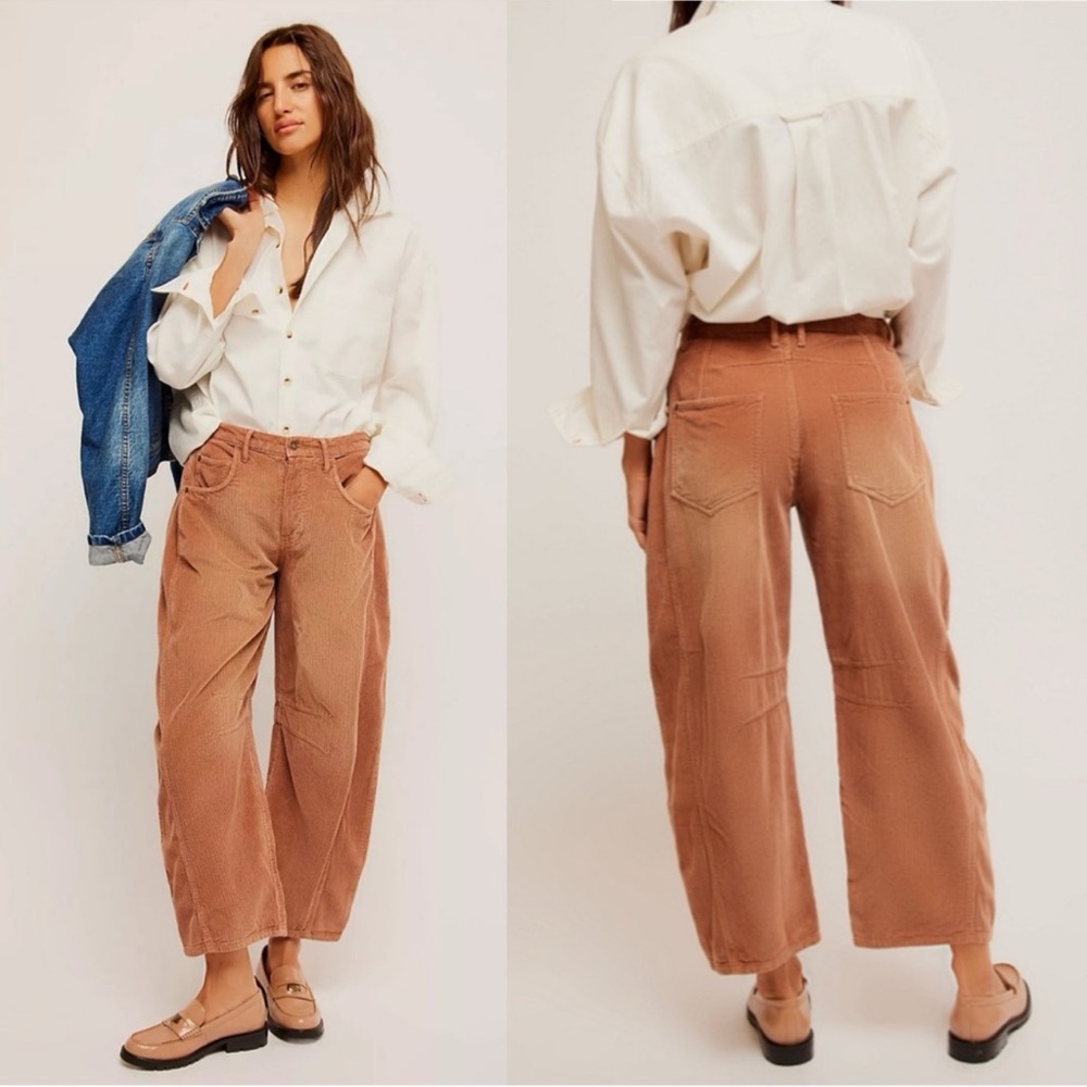We The Free Wide-Leg Corduroy Pants in Rust